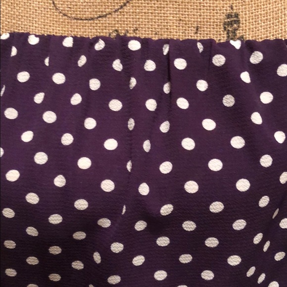 Purple and white polka dot off shoulder dress - Picture 5 of 7